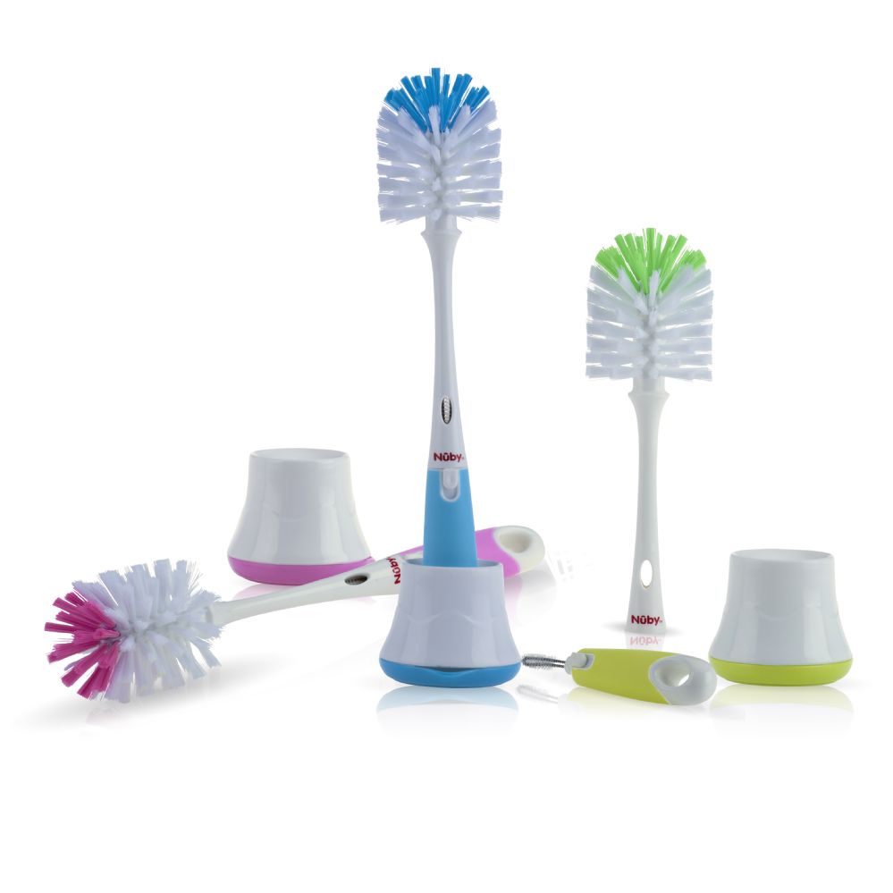 12 pieces Nuby Bottle Brush With Stand - Baby Bottles