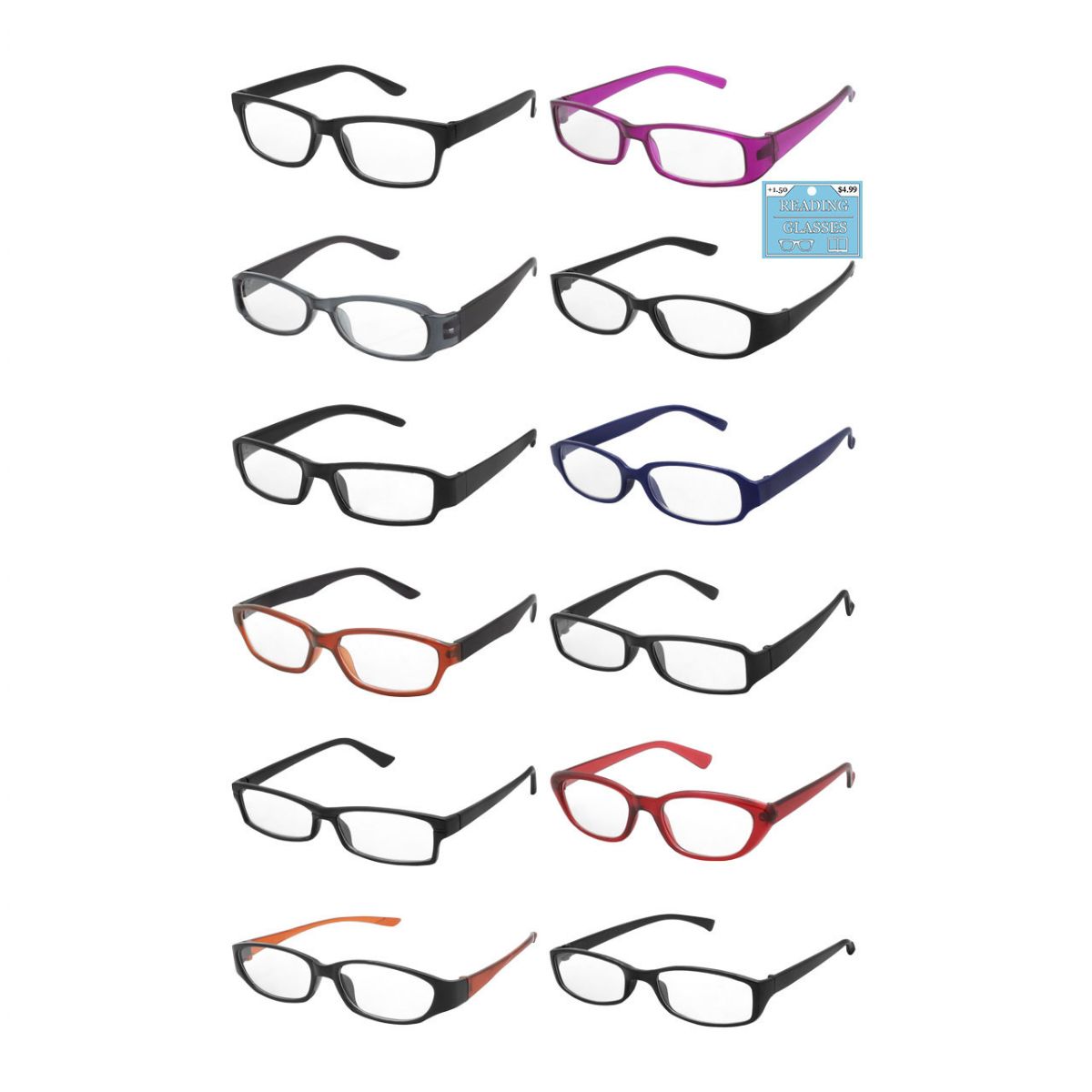 60 Pieces Reading Glasses Assorted Frames & Colors - Reading Glasses ...