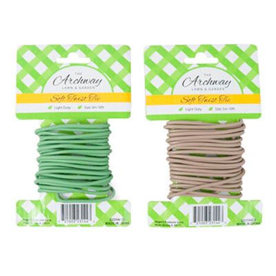 36 pieces of Soft Twist Tie 10ft 3mm 2ast Colors Tie On Card