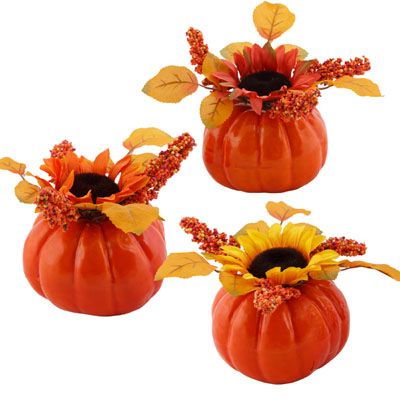 12 pieces of Pumpkin Large W/sunflower & Berry Cluster/leaf 6x9in Harv ht