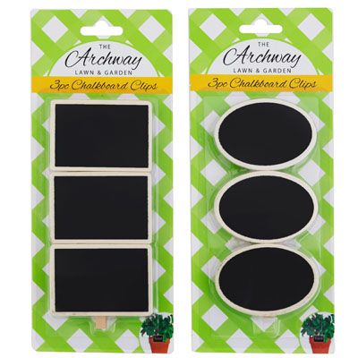 36 pieces of Chalkboard Planter Clips 3ct 2ast Shapes 2.75x2in L&g Blc