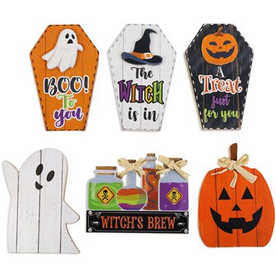 24 pieces of Table Decor Halloween Mdf 6ast Mdf Comply/label