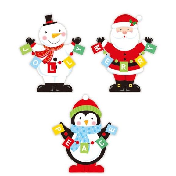 24 Pieces of Christmas Character Table Decorations