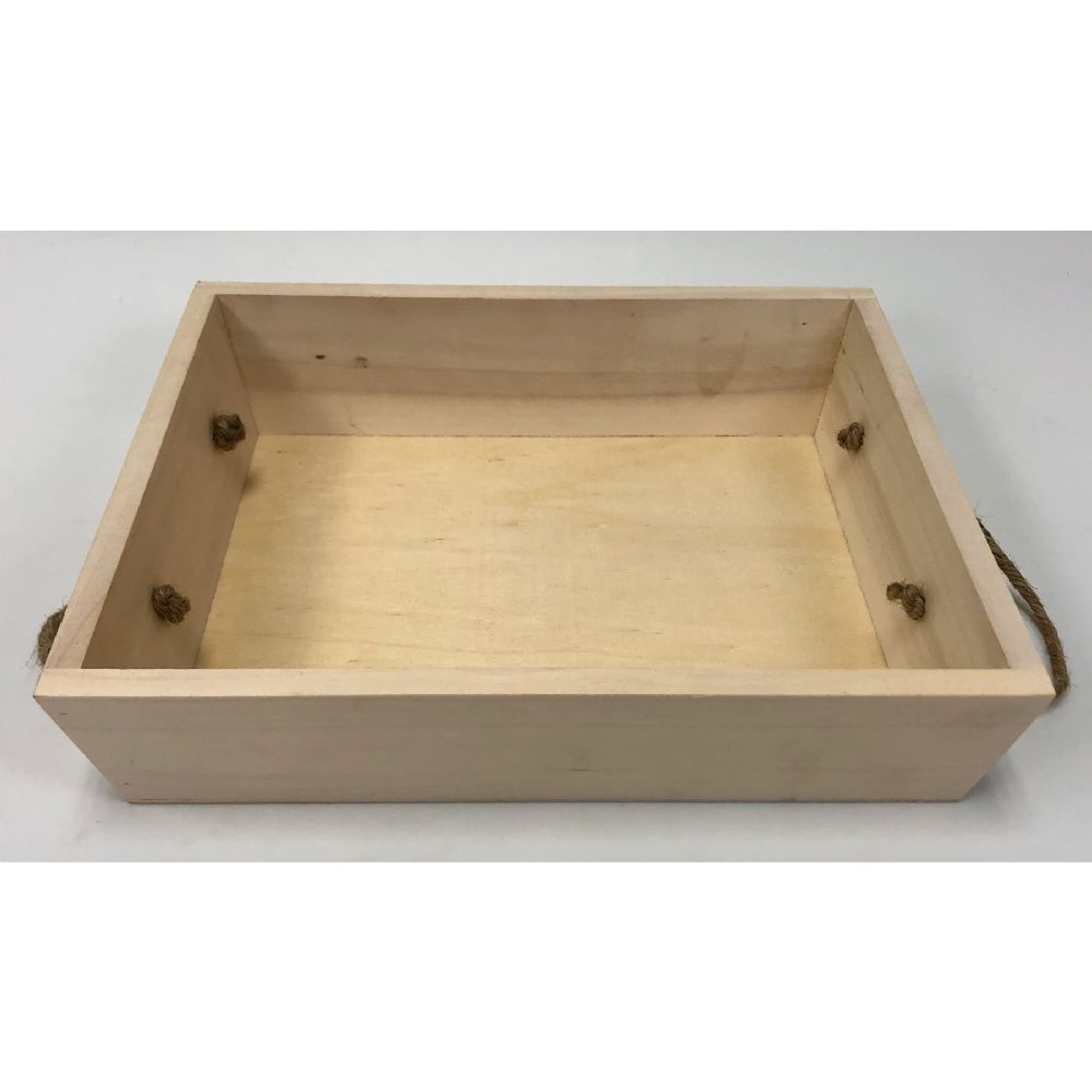 48 pieces of Tray, Wooden, W/handles 8.25" X 10" X 2.25"