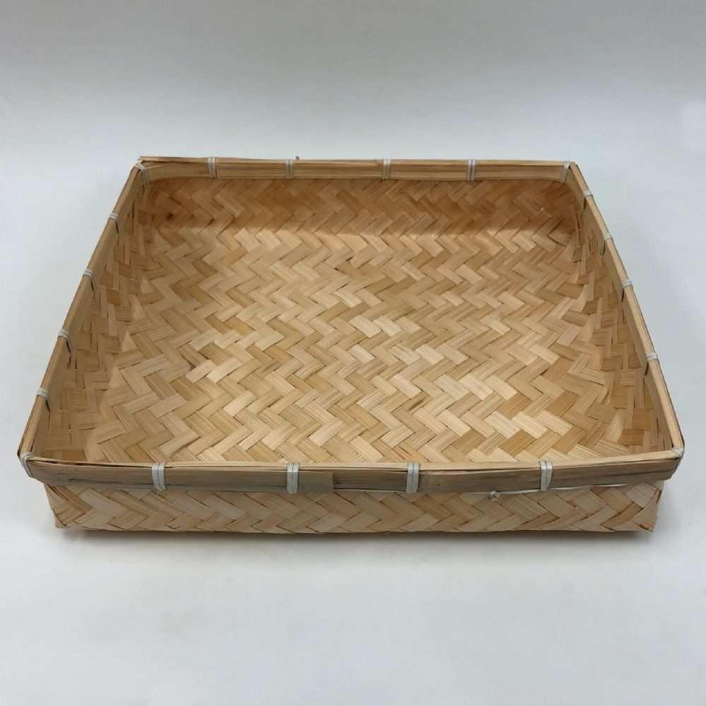 16 pieces of "basket, Bamboo, 12"" X 14"" X 3"""