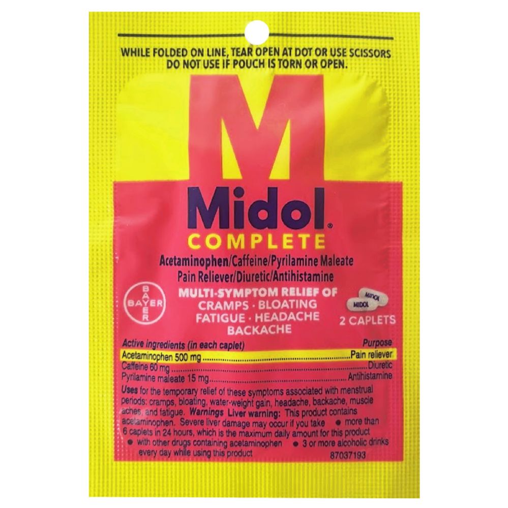 50 pieces Midol Complete Pain and Allergy Relief at