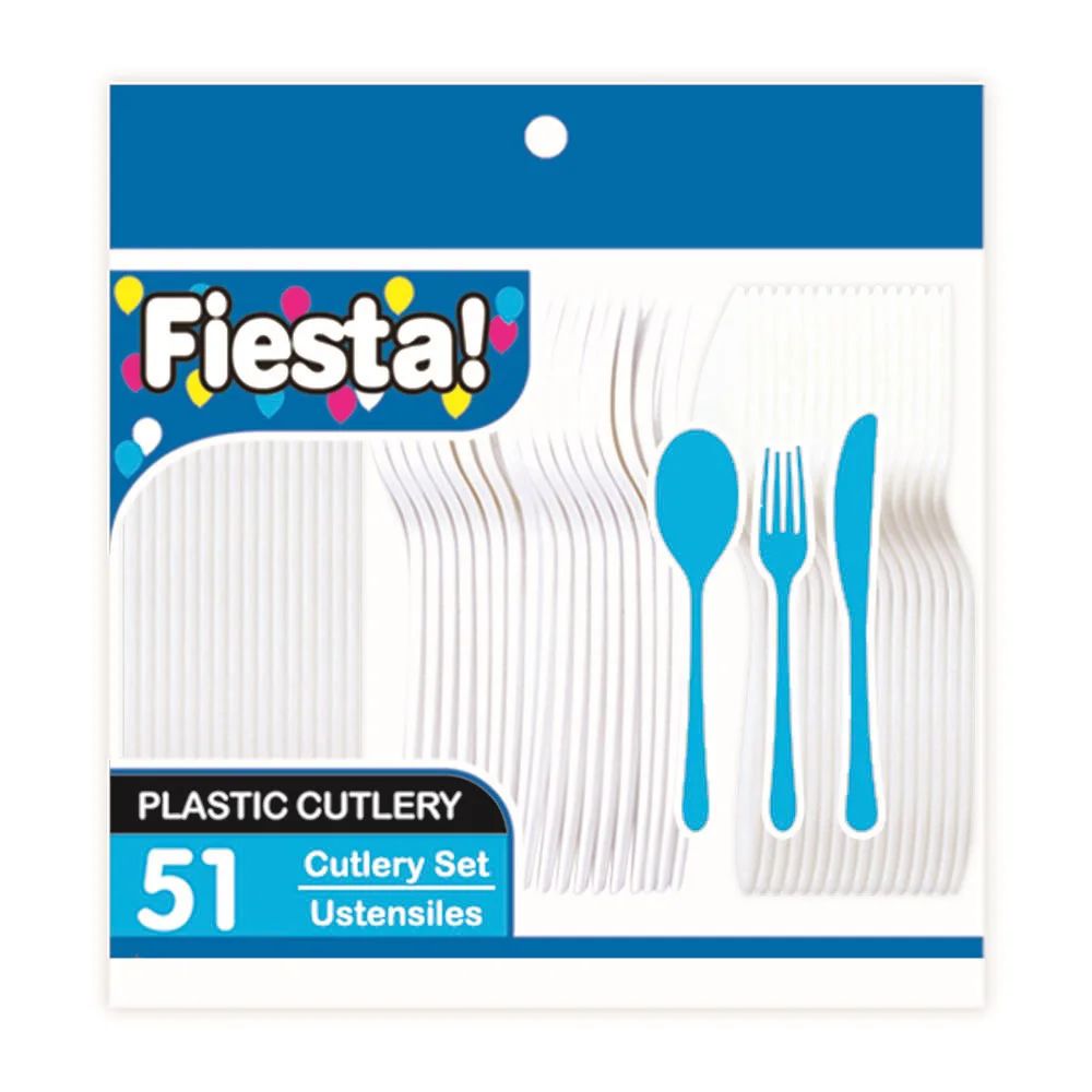 48 Pieces of 51ct White Combo Cutlery