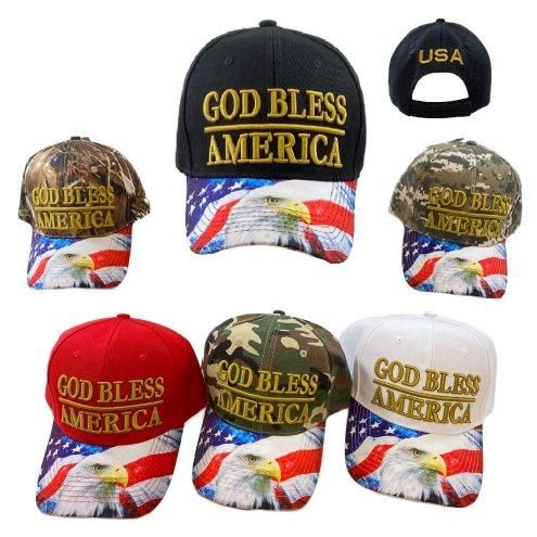 24 Pieces of God Bless America Hat [sublimation Eagle/flag Bill]