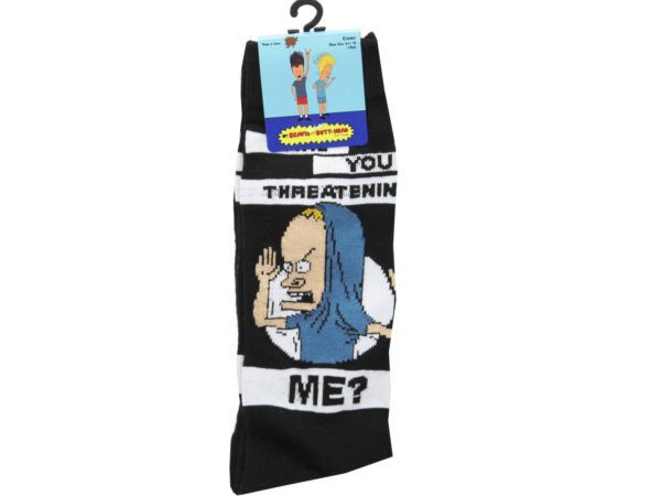 48 pieces of 1 Pack Beavis And Butthead Mens Crew Socks In Sizes 10-13