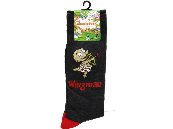 48 pieces of 1 Pack Rugrats Wingman Valentines Day Mens Crew Socks In Siz