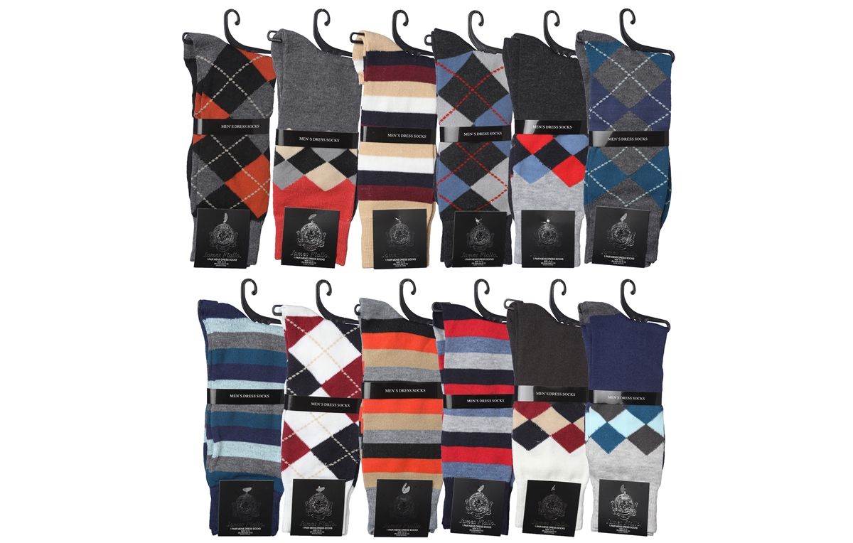 72 Pairs of Men's Dress Socks Single Pack