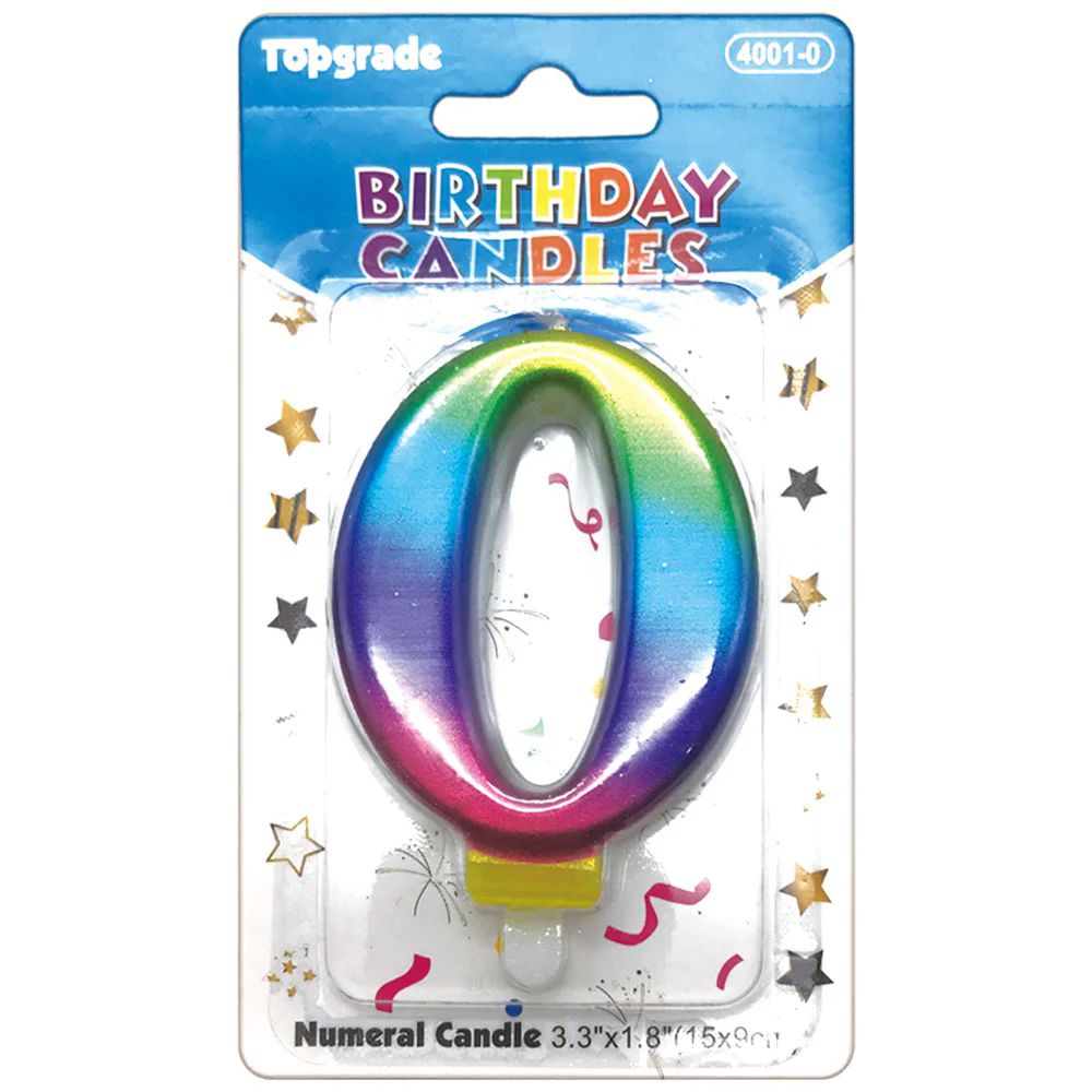 144 Pieces of Birthday Tie Dye Candle Number Zero