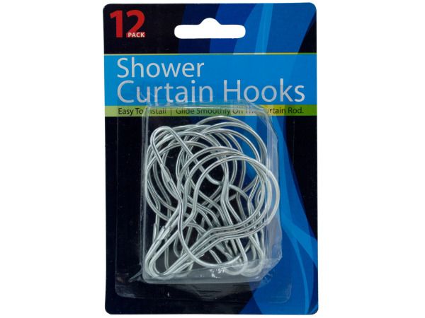 12pc Metal Shower Curtain Hooks - Heavy Duty Hangers