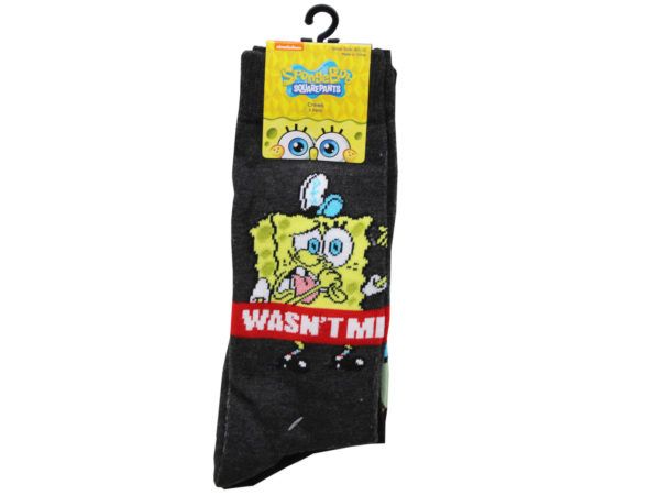 24 pieces of 2 Pack Spongebob Crew Socks Size 10-13