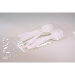 100 pieces of Generic Plastic Soup Spoons - 10 Pack