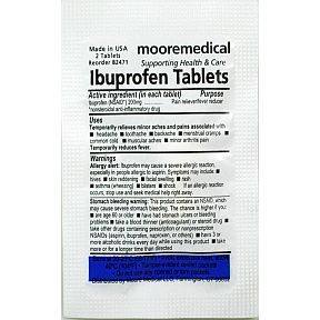 200 Packs of Moore Brand Ibuprofen Tablets 200mg