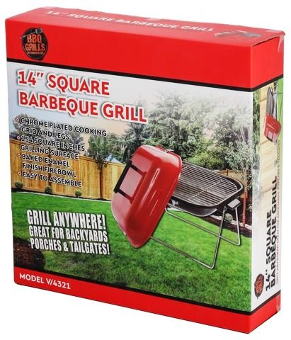 6 Pieces of Bbq Grill 14 Inch SquarE-Table Top
