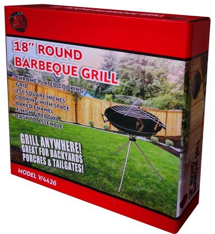 4 Pieces of 18 Inch Round Simple Bbq Grill