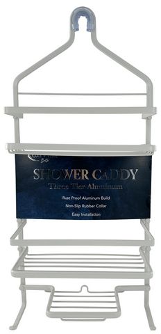6 Pieces of White Aluminum Shower Caddy