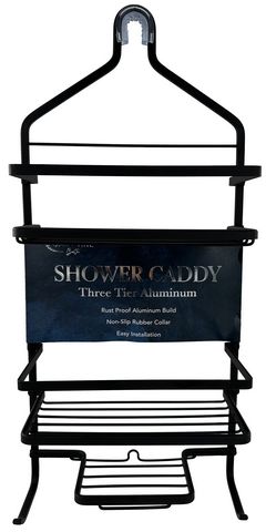 6 Pieces of Black Aluminum Shower Caddy