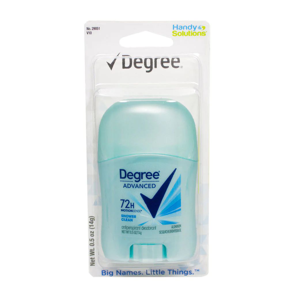 12 Pieces Travel Size Degree Shower Clean Deodorant - Carded 0.5 Oz. - Personal Care Items