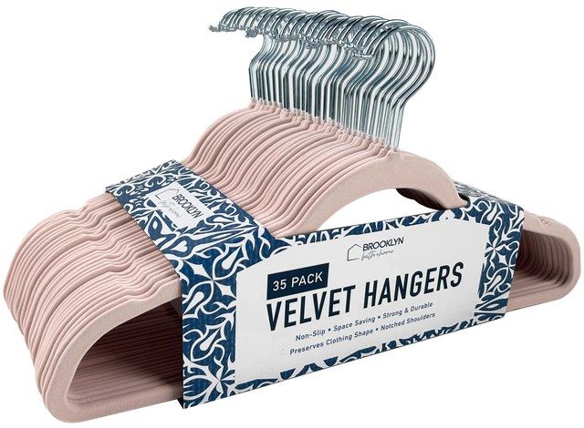 6 Wholesale 25 Pack Pink Velvet Hanger - at 