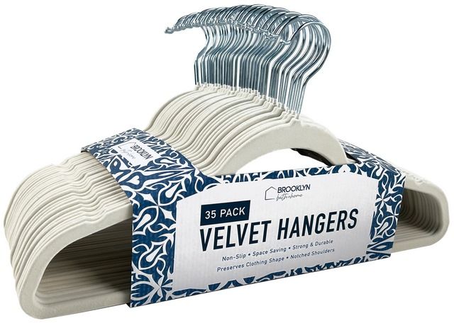 Velvet Pant Hangers Space Saving Non Slip Velvet Hangers, 4 Pack