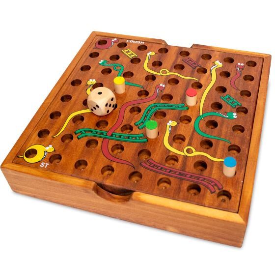 Wooden Snakes & Ladders