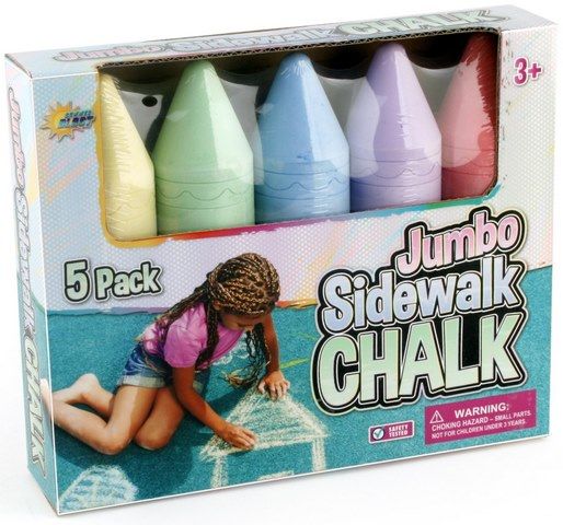 24 Packs of 5 Pack Jumbo Sidewalk Chalk