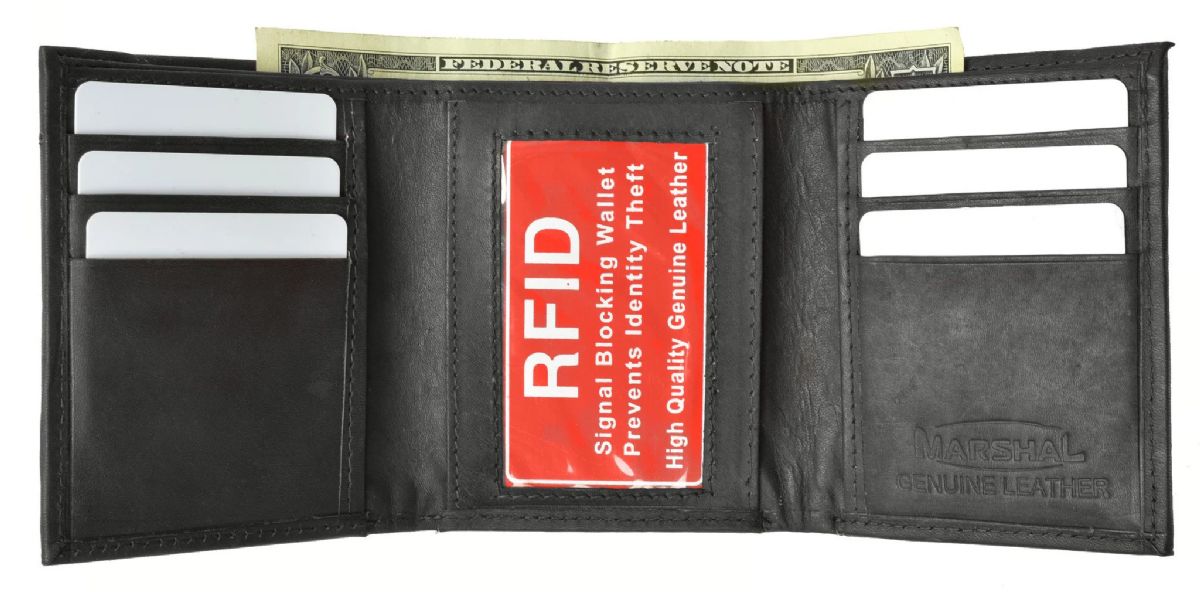 24 Wholesale Mens Trifold Leather Wallet - at - wholesalesockdeals.com