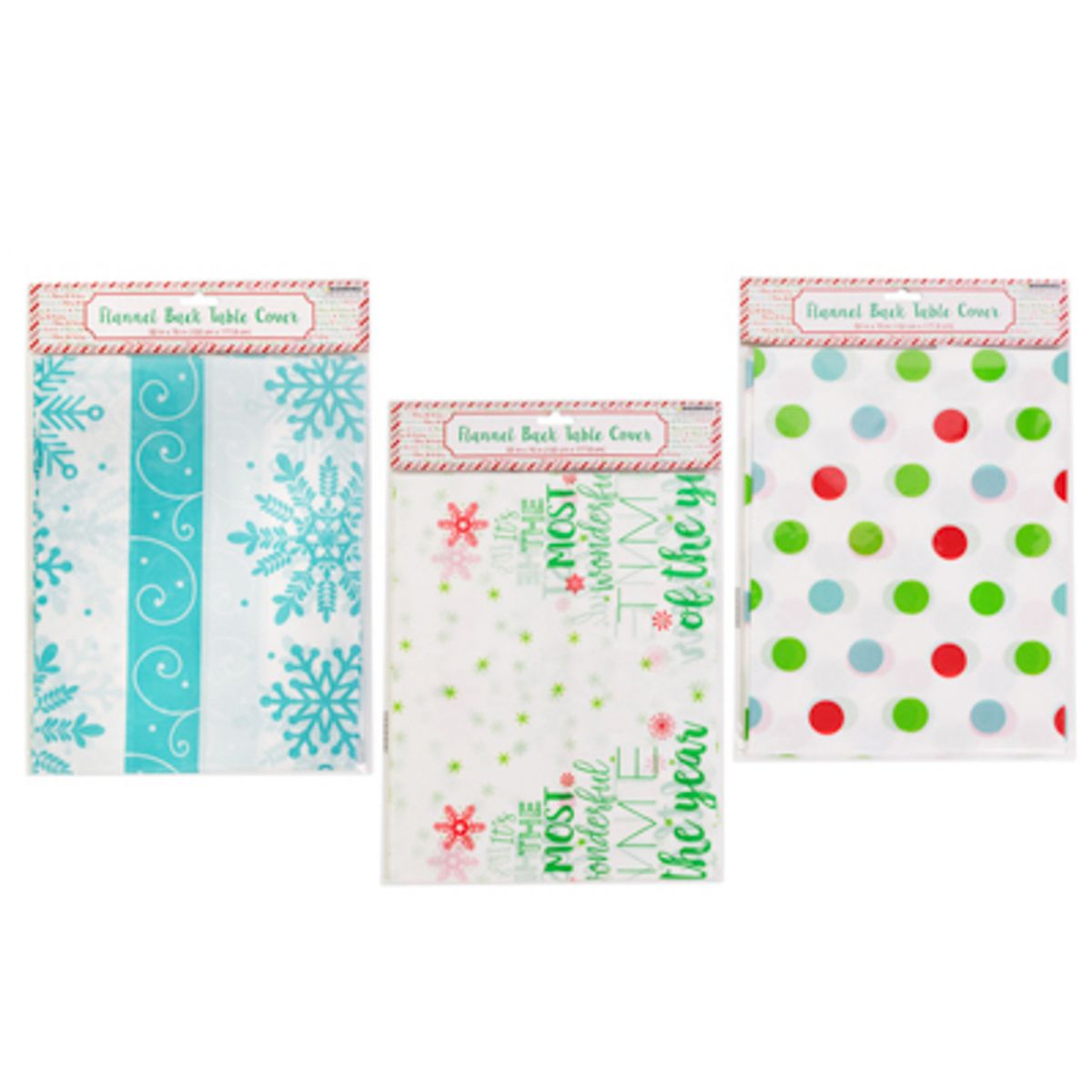 24 Pieces of Christmas Flannel Back Table Cover