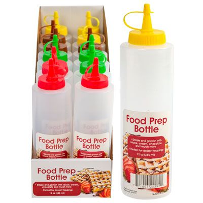 24 pieces of Food Prep Bottle 12oz Bpa Free4 Asst Colors In 12pc Pdq