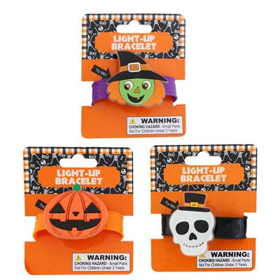 36 Pieces of Bracelet Halloween LighT-Up 3ast Try Me Wrap Card