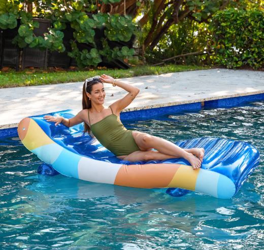 6 Pieces Deluxe Chaise Lounger Inflatable Pool Raft - Inflatables