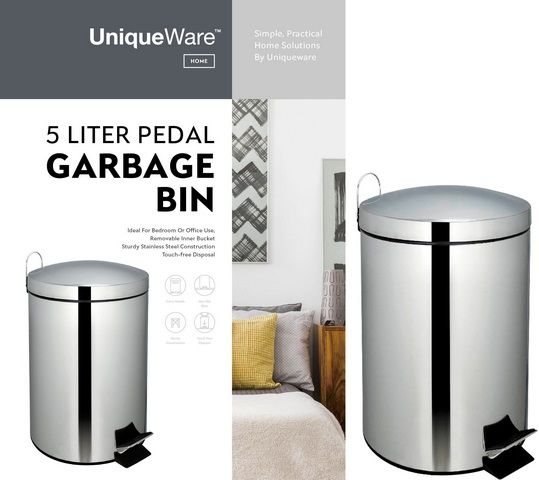 6 Pieces of 5 Liter Pedal Garbage Bin