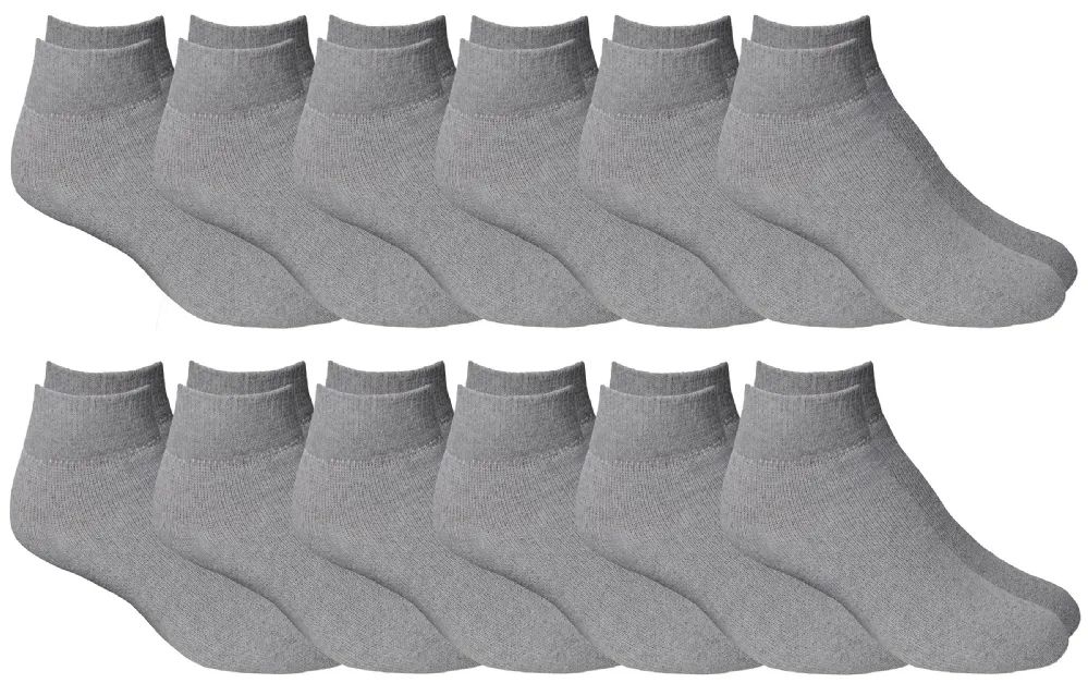 300 Wholesale Yacht & Smith Men's Cotton Gray No Show Ankle Socks