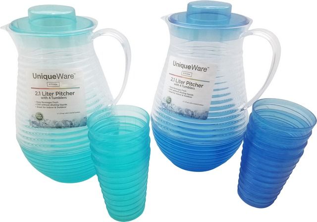 12 Wholesale Water Pitcher W/ 4 Tumblers