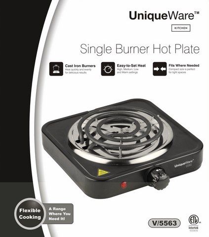 Elite Gourmet Single Coiled Electric Burner Hot Plate ,Black