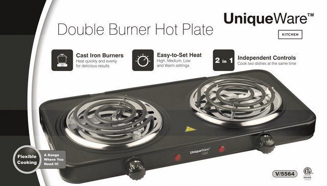 Electric Hotplate - Double Burner - 1700 watts - Wholesale
