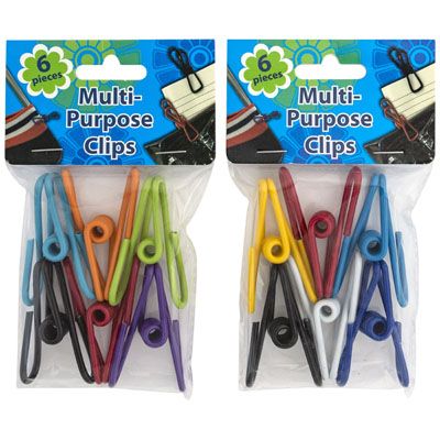 48 pieces of Clips MultI-Purpose Vinyl Coated 6pk Ast Color 2.25"l 12pc Mgstrp Pbh
