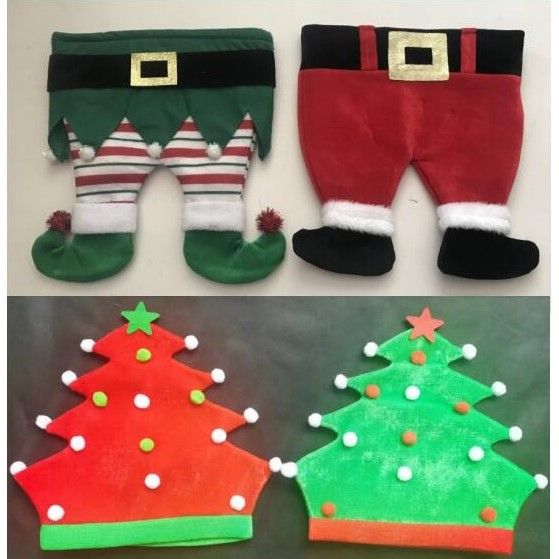 24 pieces of Christmas Hat Novelty 4ast 2 Tree/elf Legs/santa Hat Hangtag/jhook