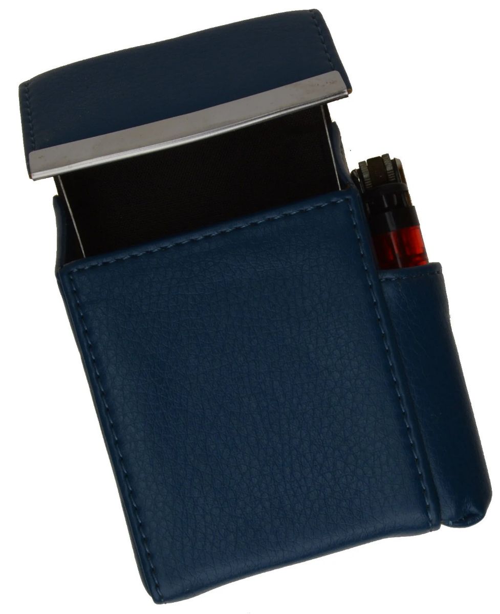 leather cigarette case wallet 24 Pieces Cigarette Case Holder With Lighter Pocket - Leather Wallets - at