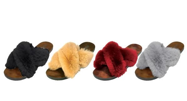 36 Wholesale Fuzzy Sandals at wholesalesockdeals