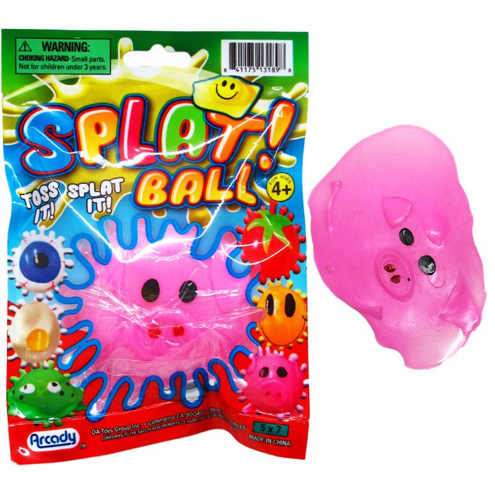 48 pieces of 2.40" Splat Balls In Pegable Pouch Bag, 6 Assrt Styles