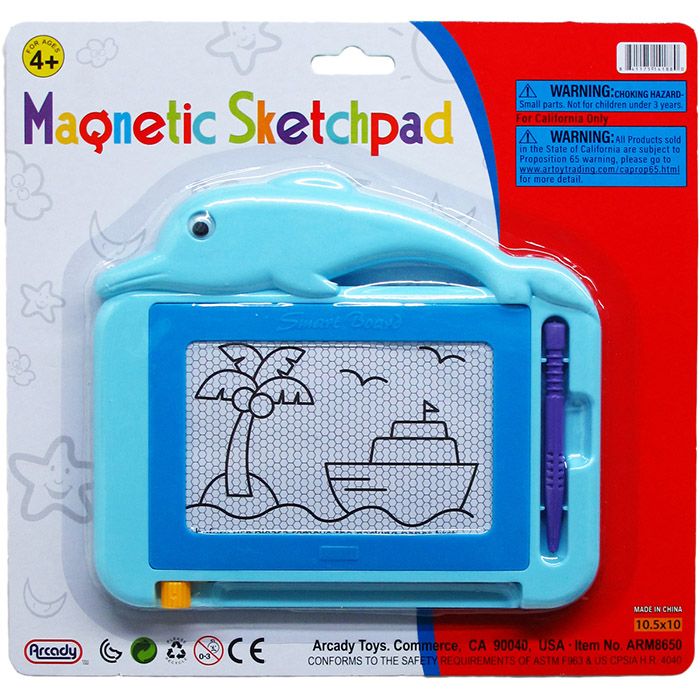 48 pieces of 7.5" Magnetic Sketchpad On Blister Card, 2 Assrt Clrs