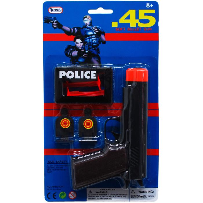 72 pieces of 6.5" 45mm Toy Gun W/ Dart & Accss On Blister Card