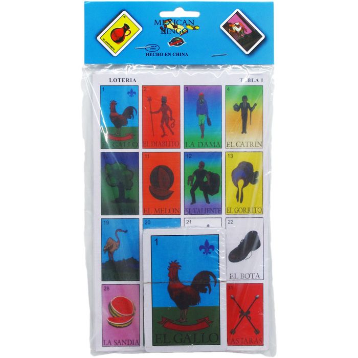 48 Pieces of 5.25*8.5" Loteria Mexican Bingo Play Set In Poly Bag W/heade