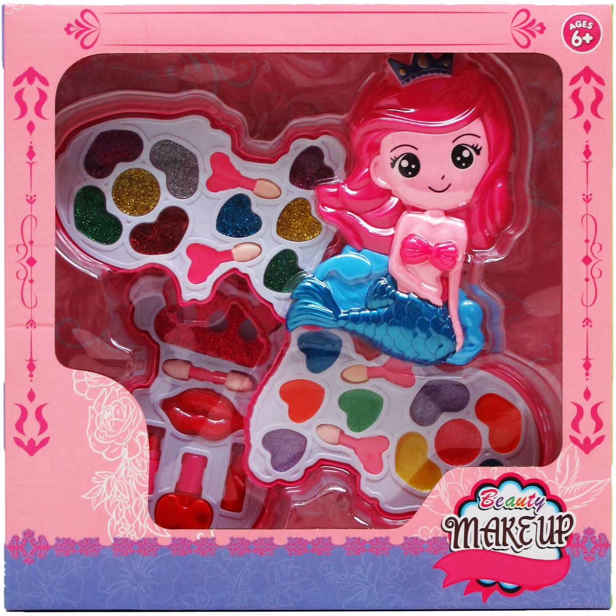 12 Pieces of 3level Mermaid Shape Toy Make Up In Window Box