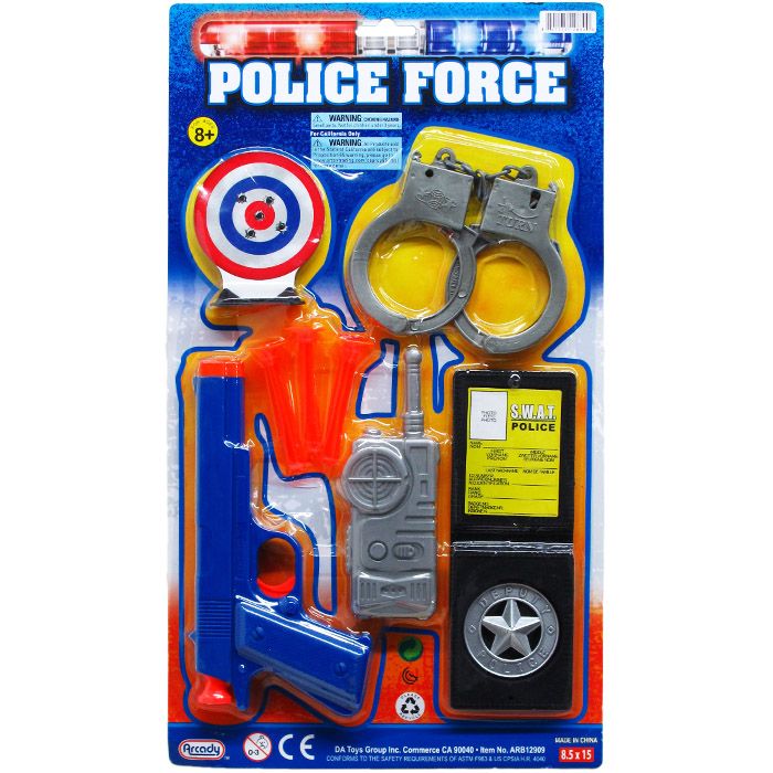 36 pieces of 6.75" Police Force Toy Dart Gun Play Set On Blister Card