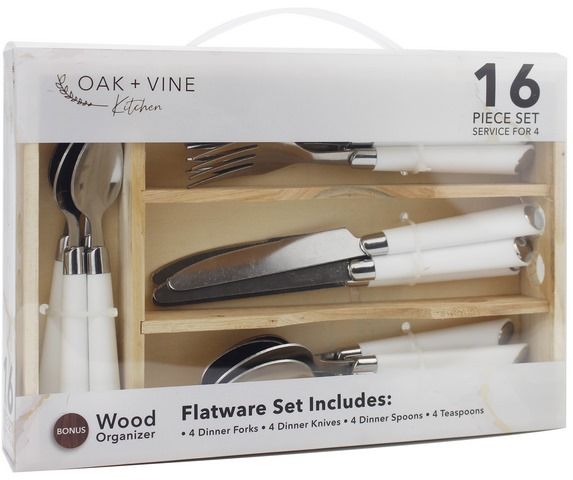 12 Sets of 16 Piece Cutlery Set In Wood Box